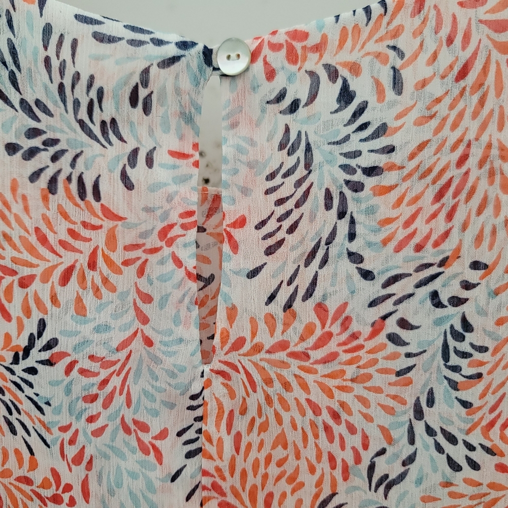 NWT Fever Womens Pink & Blue Double Layer Sleeveless Blouse Multi Splash - Med. - Picture 10 of 10